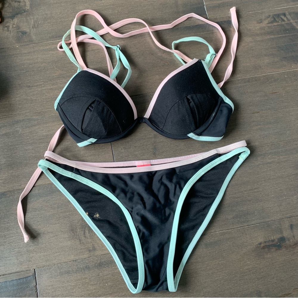 Black and pastel bikini